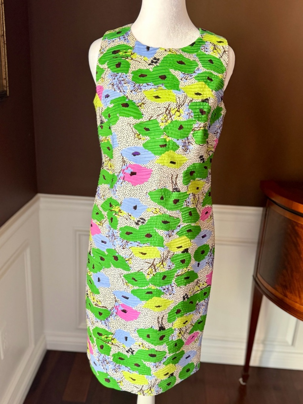 Sarah Campbell Women’s Rouched Bright Floral Sheath Dress Size 2